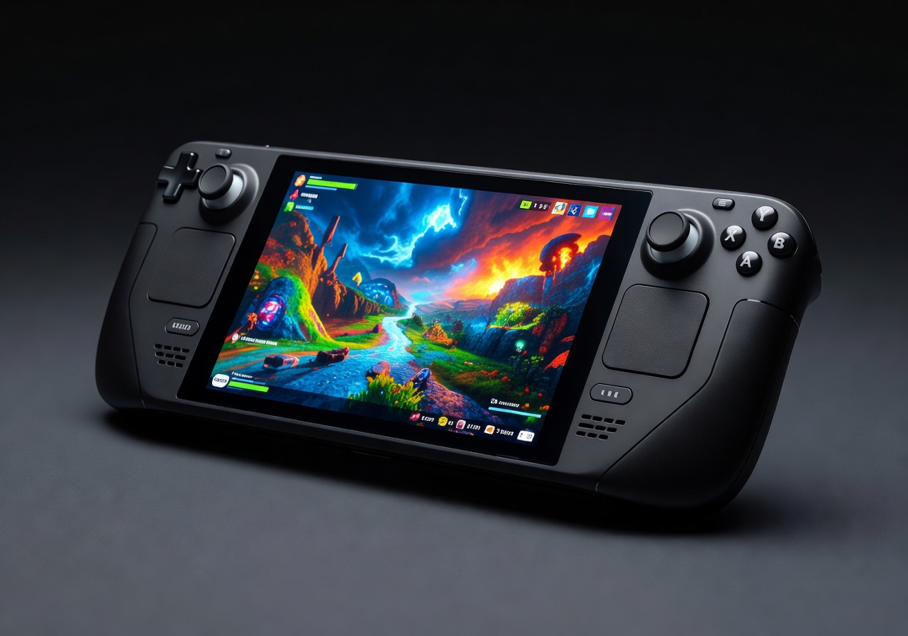Steam Deck OLED handheld gaming PC screen