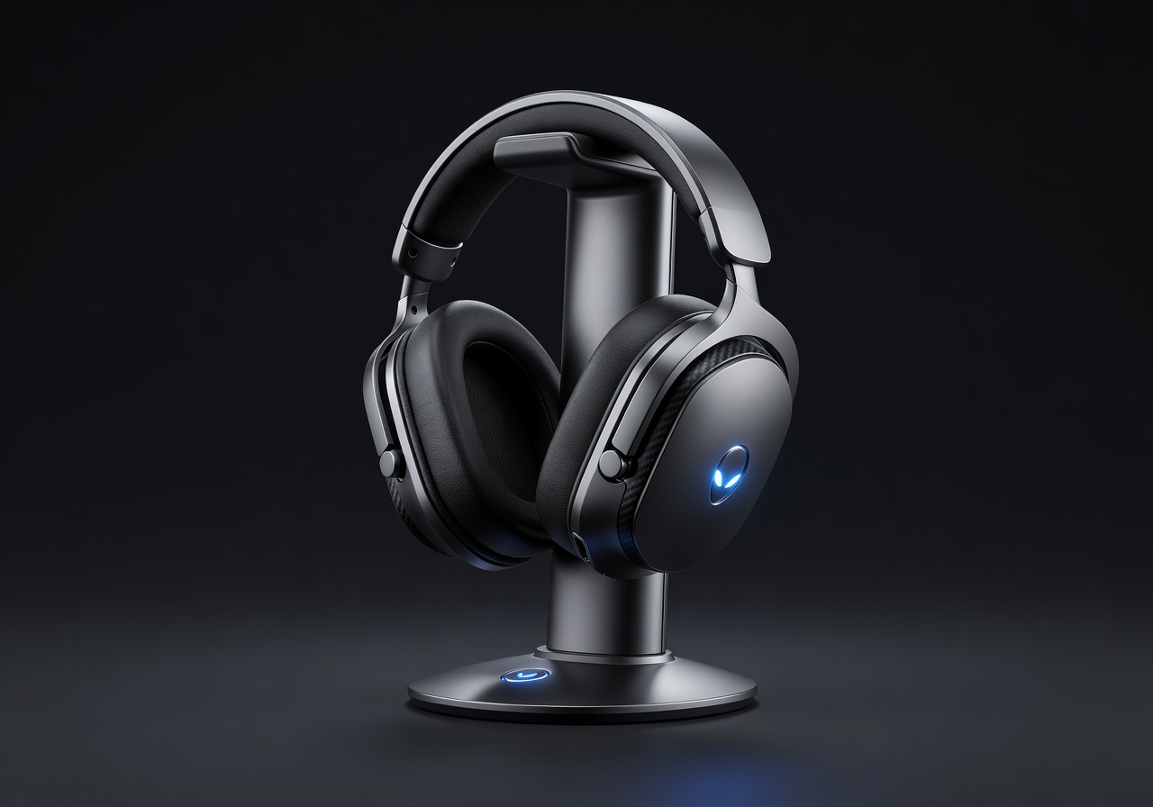 Alienware Pro Wireless Gaming Headset on stand