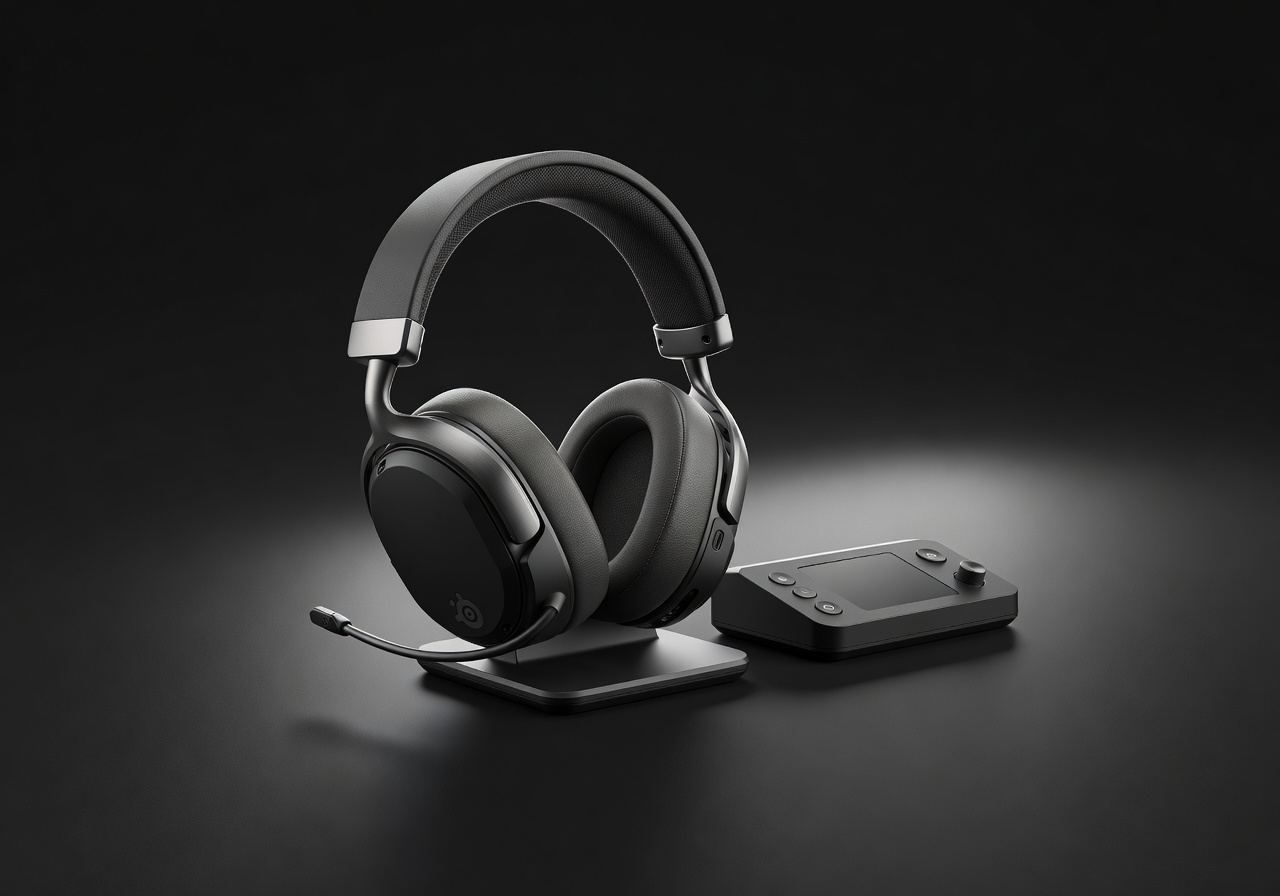 SteelSeries Arctis Nova Pro Wireless headset with base station