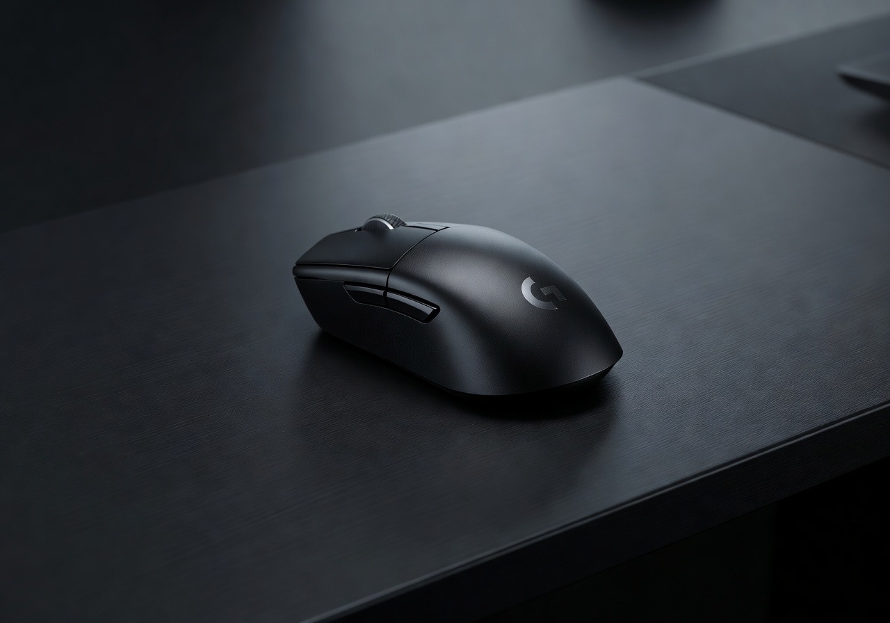Logitech G PRO X SUPERLIGHT 2 wireless gaming mouse on dark desk
